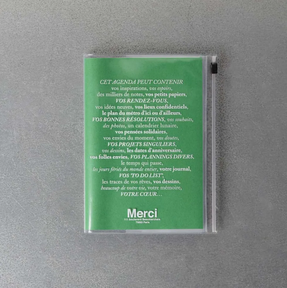 Agenda Merci Oct. 2026 - Déc. 2027 - Vert