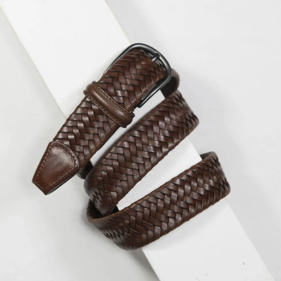 Anderson's - Ceinture tressée - Marron
