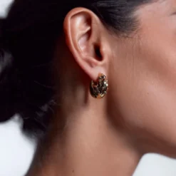 Anni Lu - Boucles d'oreilles Crystal Bay Hoop - Doré