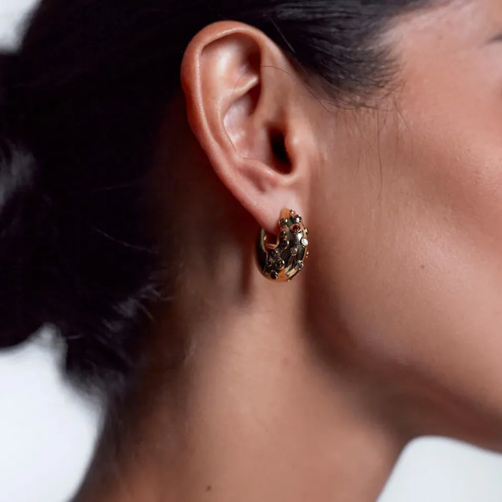 Anni Lu - Boucles d'oreilles Crystal Bay Hoop - Doré