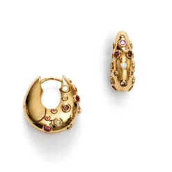 Anni Lu - Boucles d'oreilles Crystal Bay Hoop - Doré