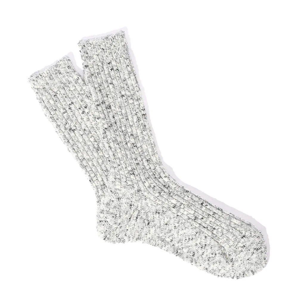 Anonymous ISM - Chaussettes Homespan Art Yarn Crew - Gris 80