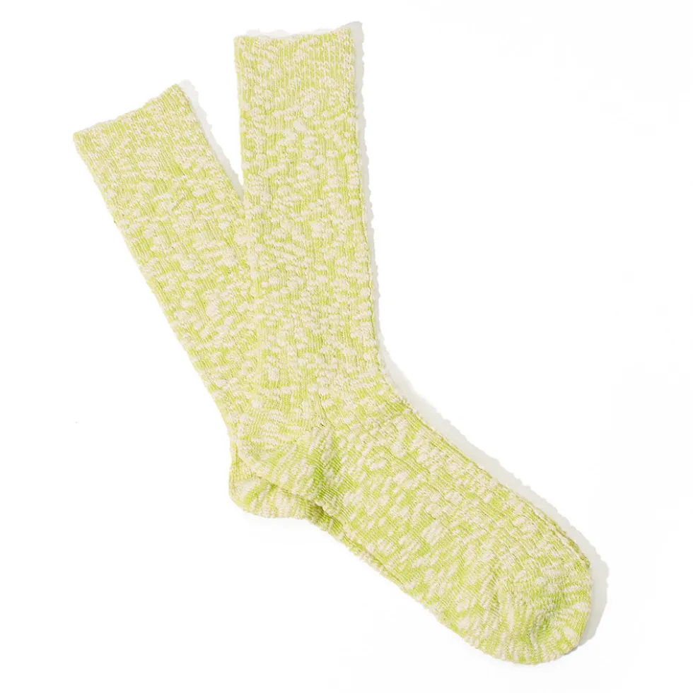 Anonymous ISM - Chaussettes Slub Crew - Vert 38