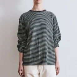Another Aspect x Merci - T-shirt Rayé - Marron Vert