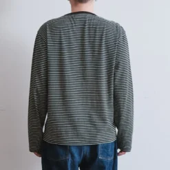 Another Aspect x Merci - T-shirt Rayé - Marron Vert