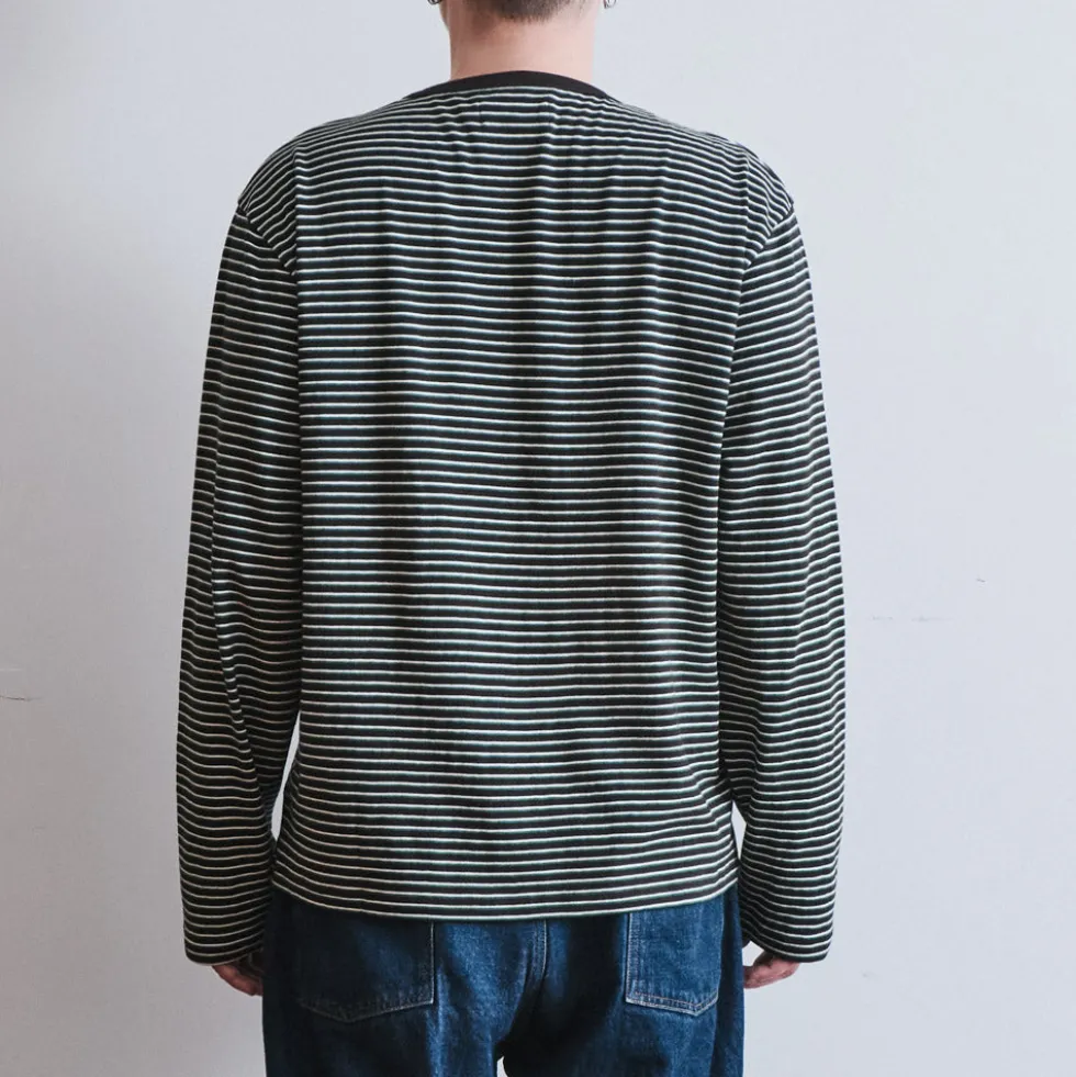 Another Aspect x Merci - T-shirt Rayé - Marron Vert