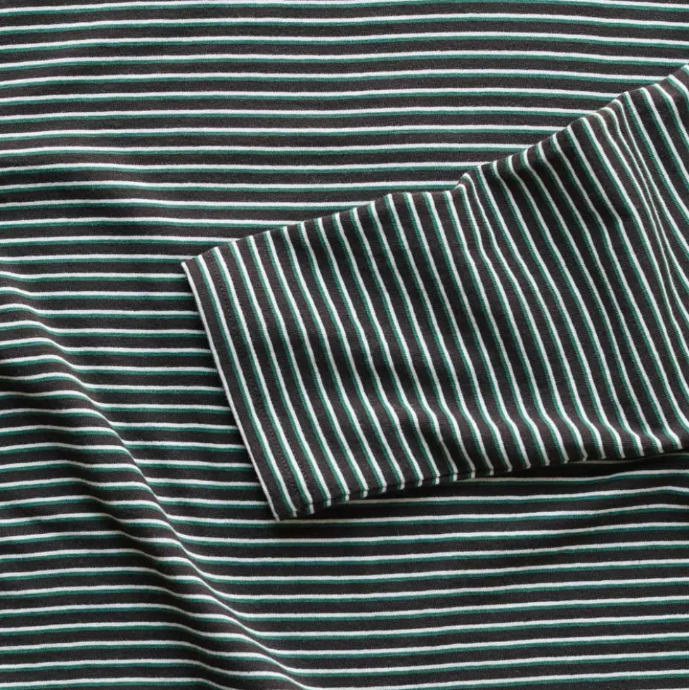 Another Aspect x Merci - T-shirt Rayé - Marron Vert