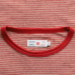 Another Aspect x Merci - T-shirt Rayé - Rouge Marron