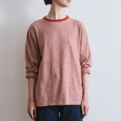 Another Aspect x Merci - T-shirt Rayé - Rouge Marron