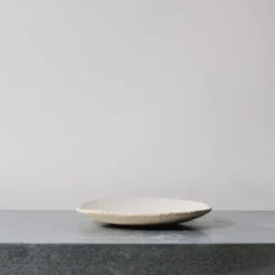 Assiette à dessert en grès émaillé Wabi - Blanc