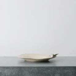 Assiette grande fleur - Blanc Satin