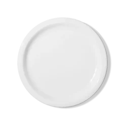 Assiette plate en céramique - Blanc