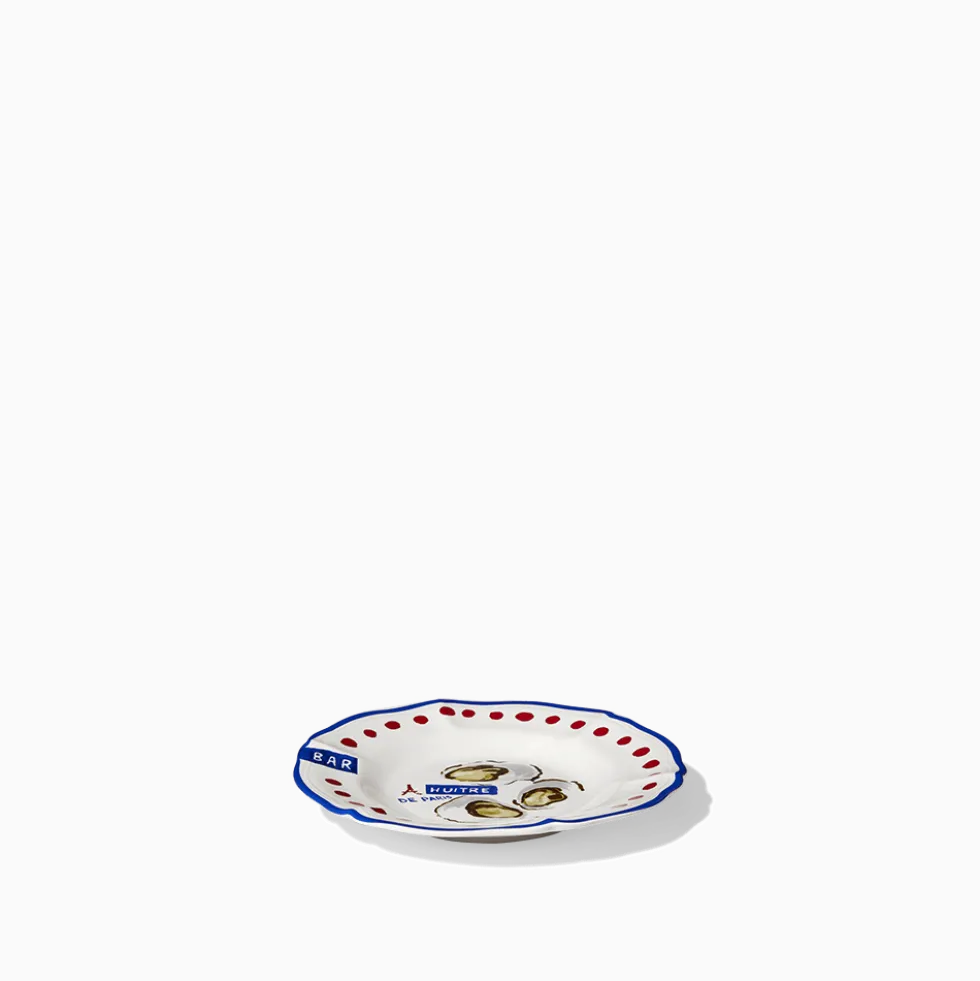 Assiette plate en faïence Huîtres