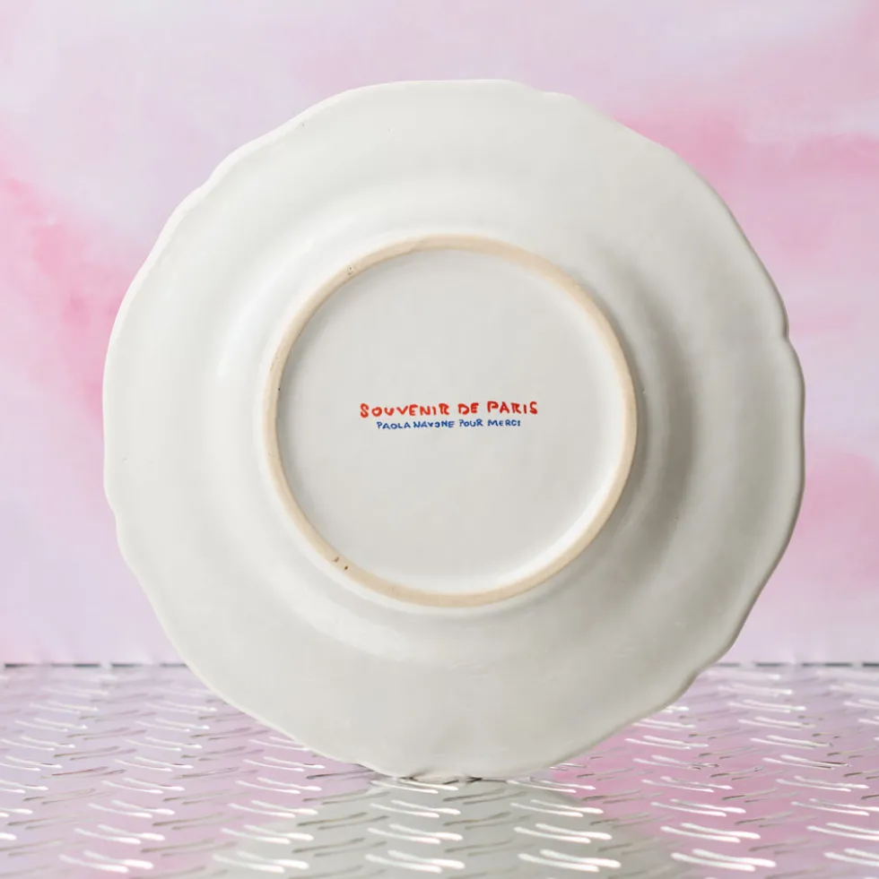 Assiette plate en faïence Huîtres
