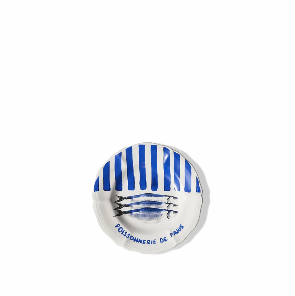 Assiette plate en faïence Poissonnerie