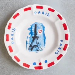 Assiette plate en faïence Tour Eiffel