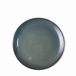 Assiette plate en grès émaillé Jaspe - Bleu
