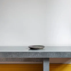 Assiette plate en grès émaillé Jaspe - Bleu