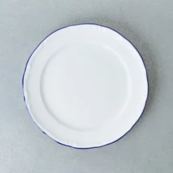 Assiette plate Marina - Blanc et bleu