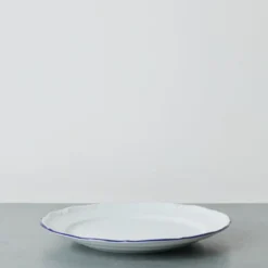 Assiette plate Marina - Blanc et bleu