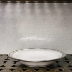 Assiette pour pâtes - Céramique et étain