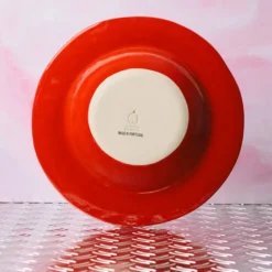 Assiette rouge - Tulipe Jaune