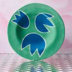 Assiette verte - Tulipe Bleue
