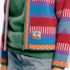 Au Vieux Campeur - Cardigan Nicole - Bleu & Rouge
