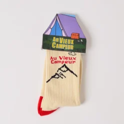 Au Vieux Campeur - Chaussettes Chaine Montagnes - Ecru
