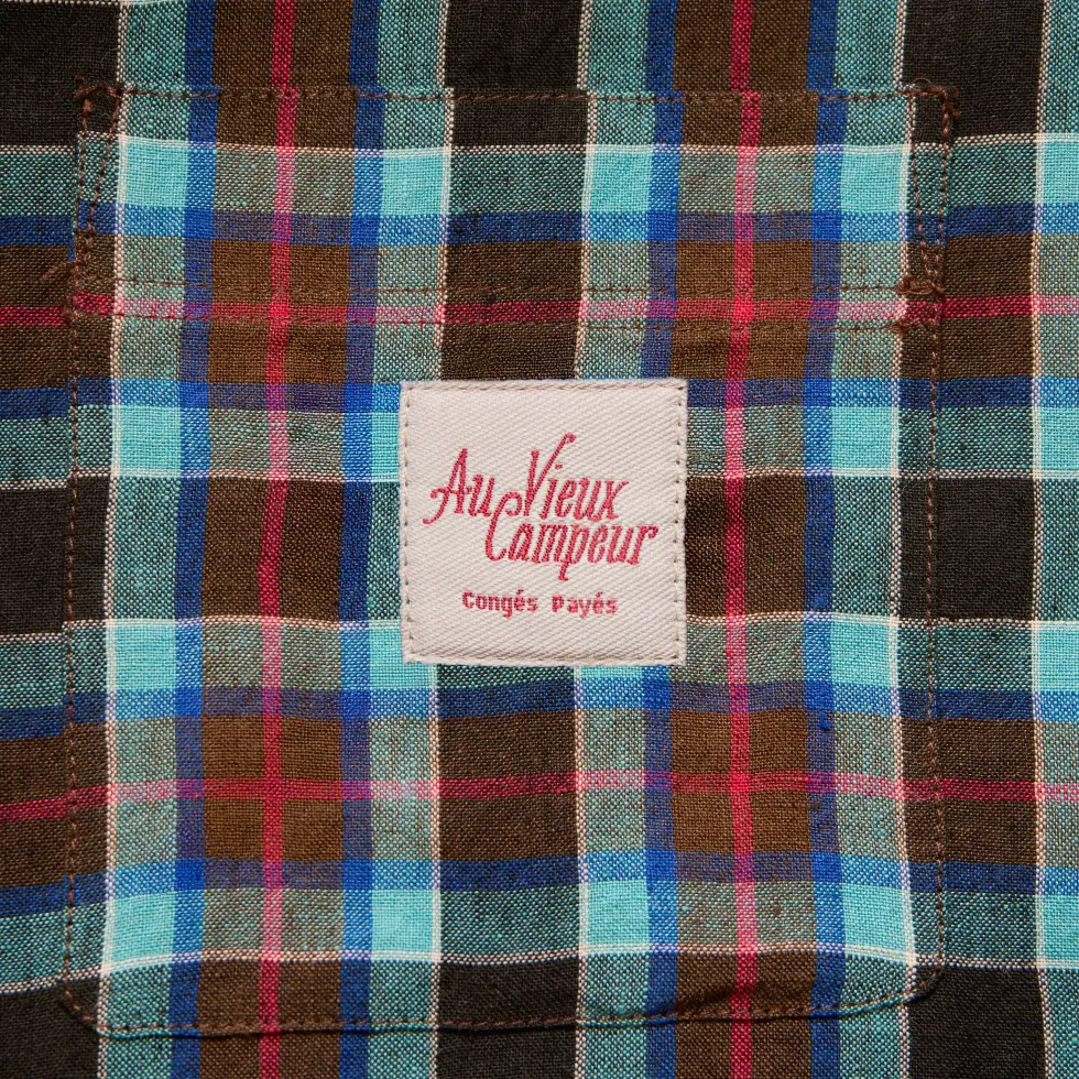 Au Vieux Campeur - Chemise Elmer à Carreaux - Bleu Marron & Rose
