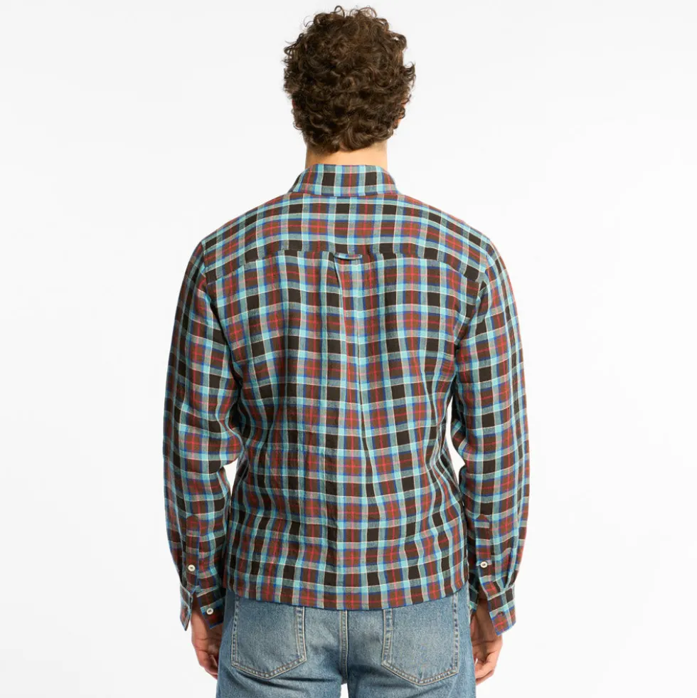 Au Vieux Campeur - Chemise Elmer à Carreaux - Bleu Marron & Rose