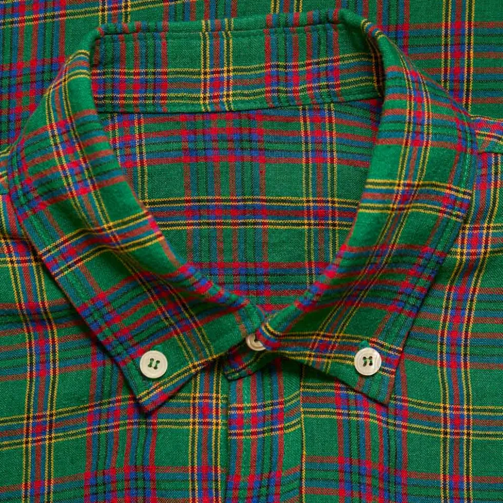 Au Vieux Campeur - Chemise Elmer à Carreaux - Vert Rouge & Bleu