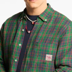 Au Vieux Campeur - Chemise Elmer à Carreaux - Vert Rouge & Bleu