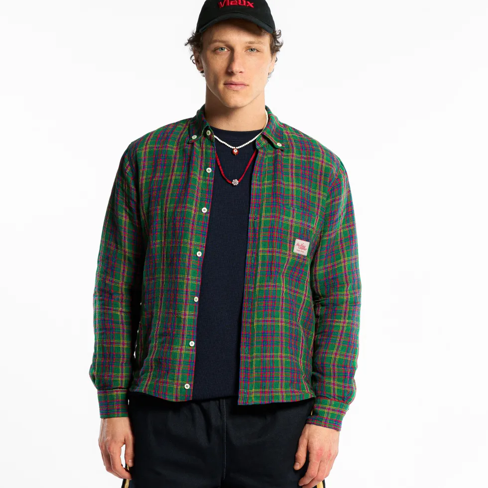 Au Vieux Campeur - Chemise Elmer à Carreaux - Vert Rouge & Bleu