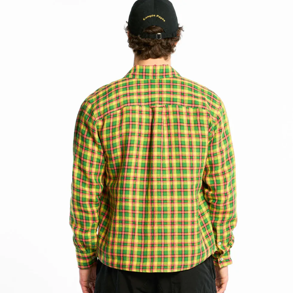 Au Vieux Campeur - Chemise Elmer à Carreaux - Vert Jaune & Rose