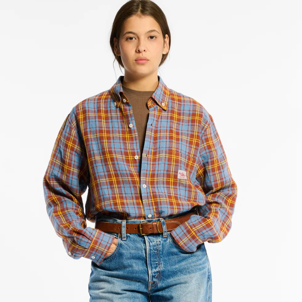 Au Vieux Campeur - Chemise Elmer à Carreaux - Marron Bleu & Jaune