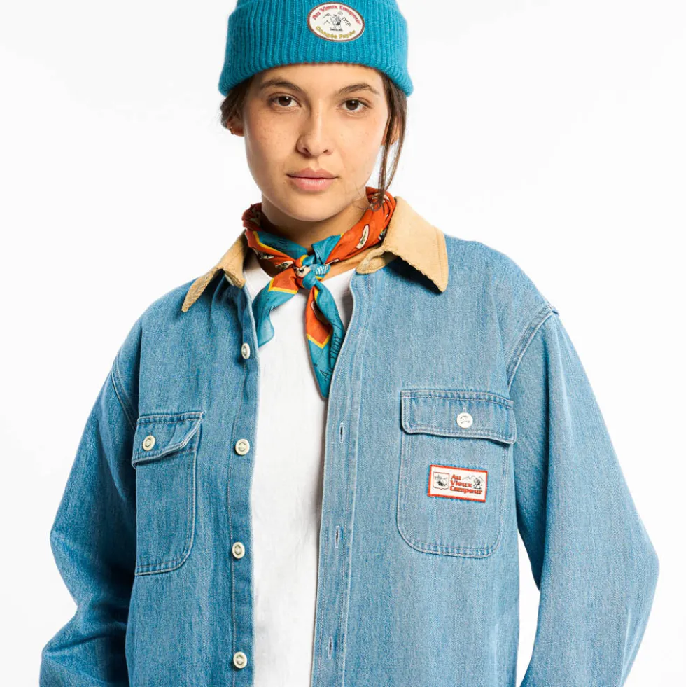 Au Vieux Campeur - Chemise Marcel - Bleu & Blanc