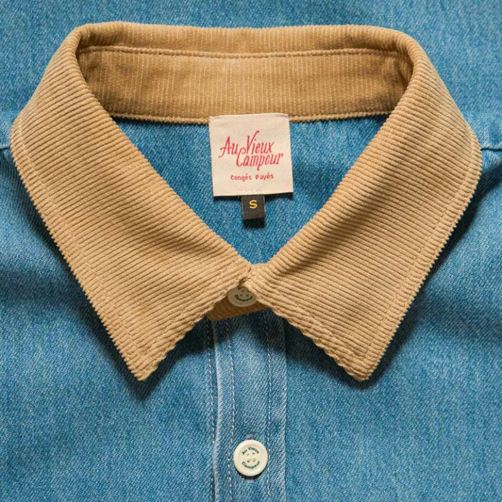 Au Vieux Campeur - Chemise Marcel - Bleu & Blanc