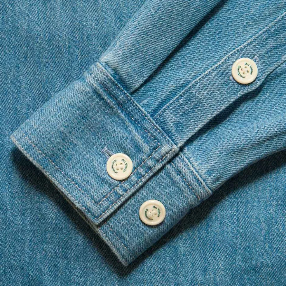 Au Vieux Campeur - Chemise Marcel - Bleu & Blanc
