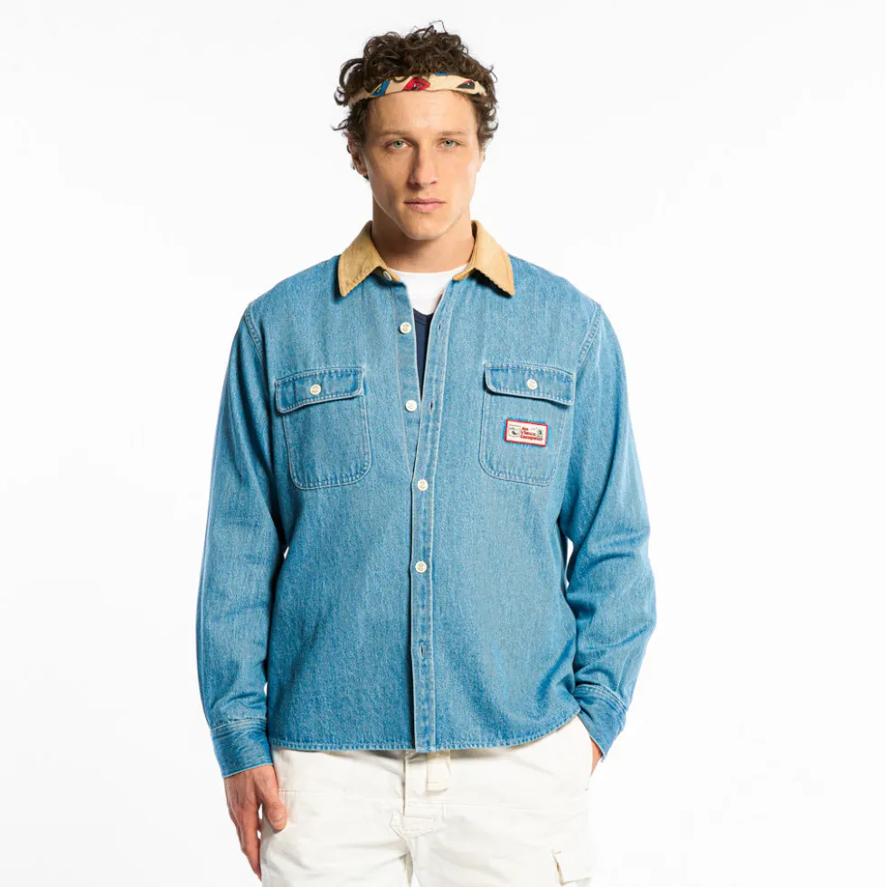 Au Vieux Campeur - Chemise Marcel - Bleu & Blanc