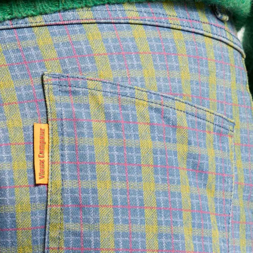 Au Vieux Campeur - Pantalon à carreaux Edgar - Vert Rouge & Bleu