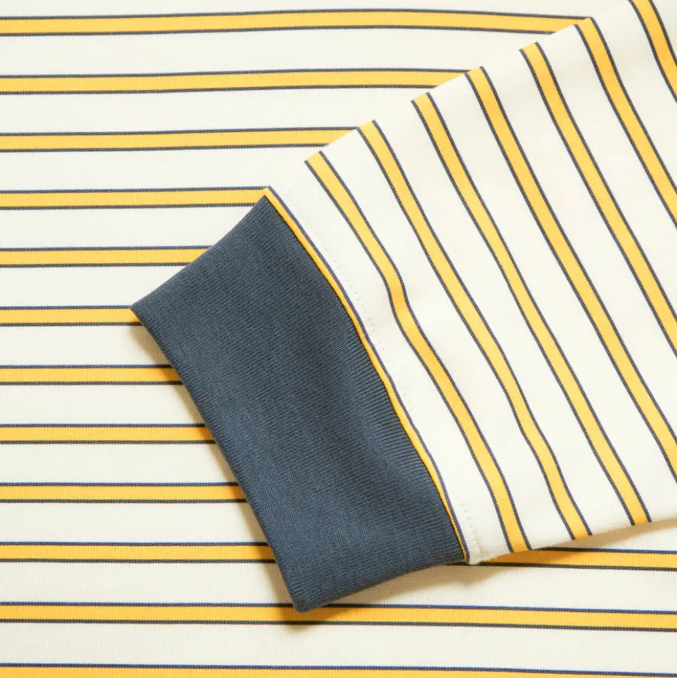Au Vieux Campeur - Polo Roger à rayures - Bleu Jaune & Blanc