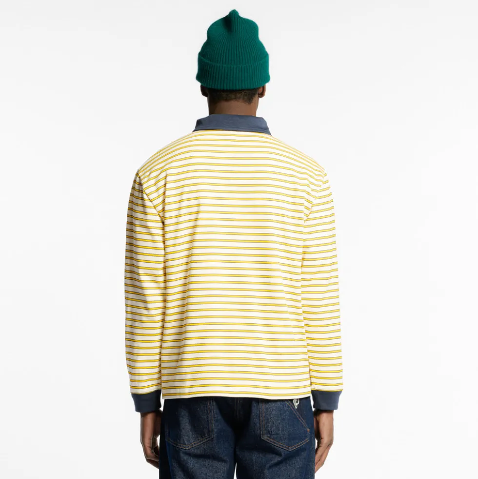 Au Vieux Campeur - Polo Roger à rayures - Bleu Jaune & Blanc
