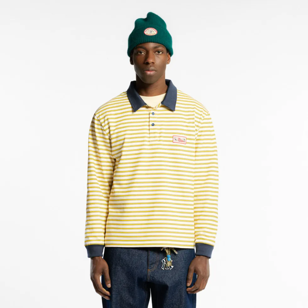 Au Vieux Campeur - Polo Roger à rayures - Bleu Jaune & Blanc