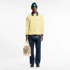 Au Vieux Campeur - Polo Roger à rayures - Bleu Jaune & Blanc