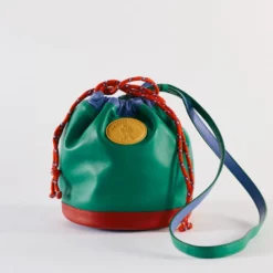 Au Vieux Campeur - Sac Grimpeur en cuir - Vert Rouge & Bleu