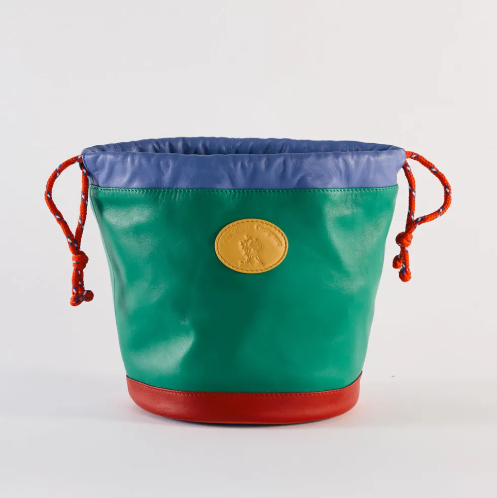 Au Vieux Campeur - Sac Grimpeur en cuir - Vert Rouge & Bleu