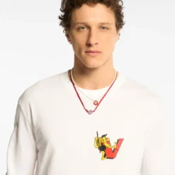 Au Vieux Campeur - T-shirt Manches Longues Grimpeur - Blanc imprimé