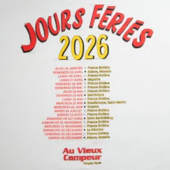 Au Vieux Campeur - T-shirt Manches Courtes Jours Feries 2026 - Blanc