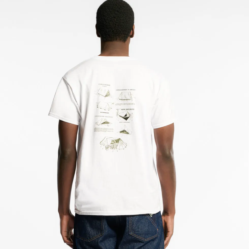 Au Vieux Campeur - T-shirt Manches Courtes Tentes - Blanc